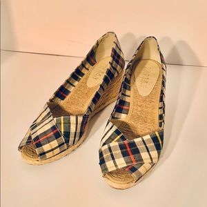 Ralph Lauren cecelia plaid wedge